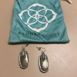 Kendra Scott gunmetal earrings with geode